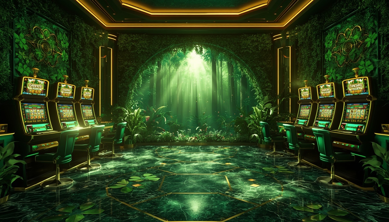 Interior cazino verde